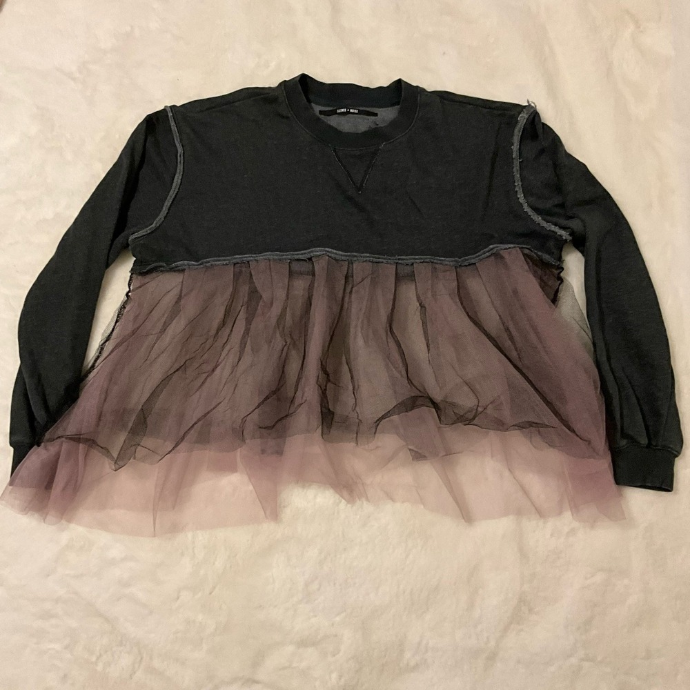 Silence + Noise Anastasia Tulle Sweatshirt Size Medium Oversized - Picture 5 of 5